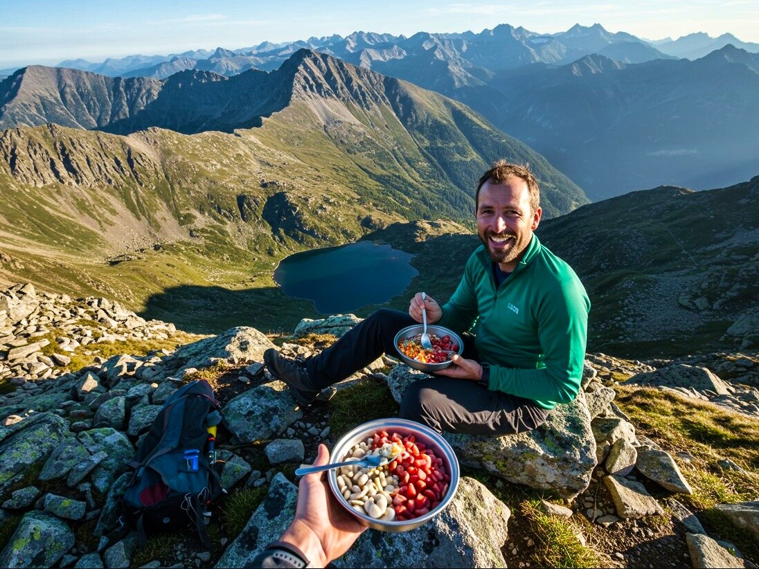 Eating on a trek