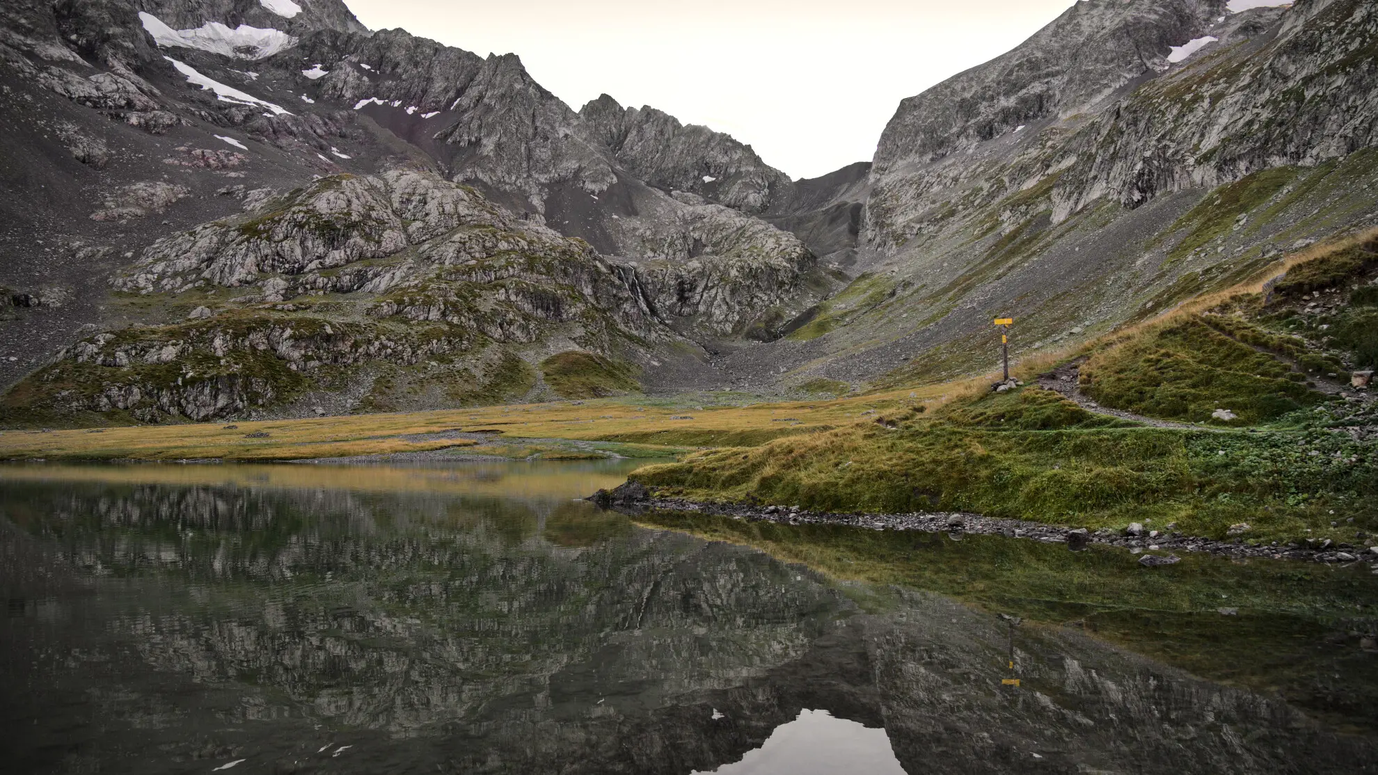 Reflections in Lac de la Muzelle, autumn atmosphere