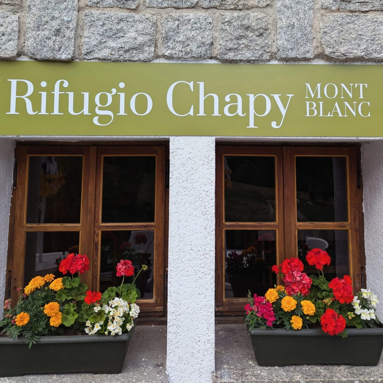 Rifugio Chapy Mont Blanc above Courmayeur